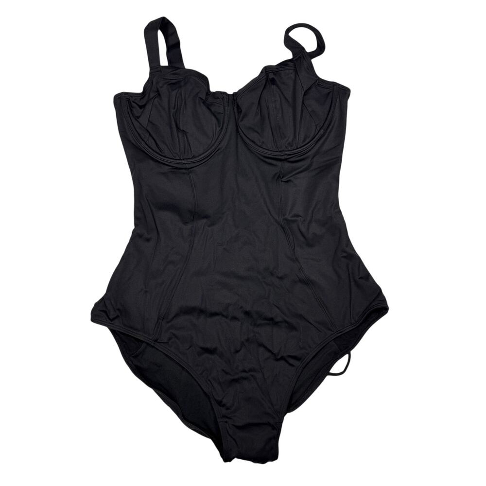 TA3 Lifty One Piece Swimsuit XL Reg/Long B/C Black Lace Up‎ Back Sculpting NWT